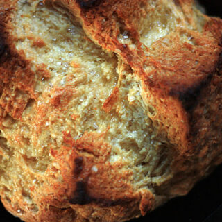 Irish Soda Bread in a cast iron skillet