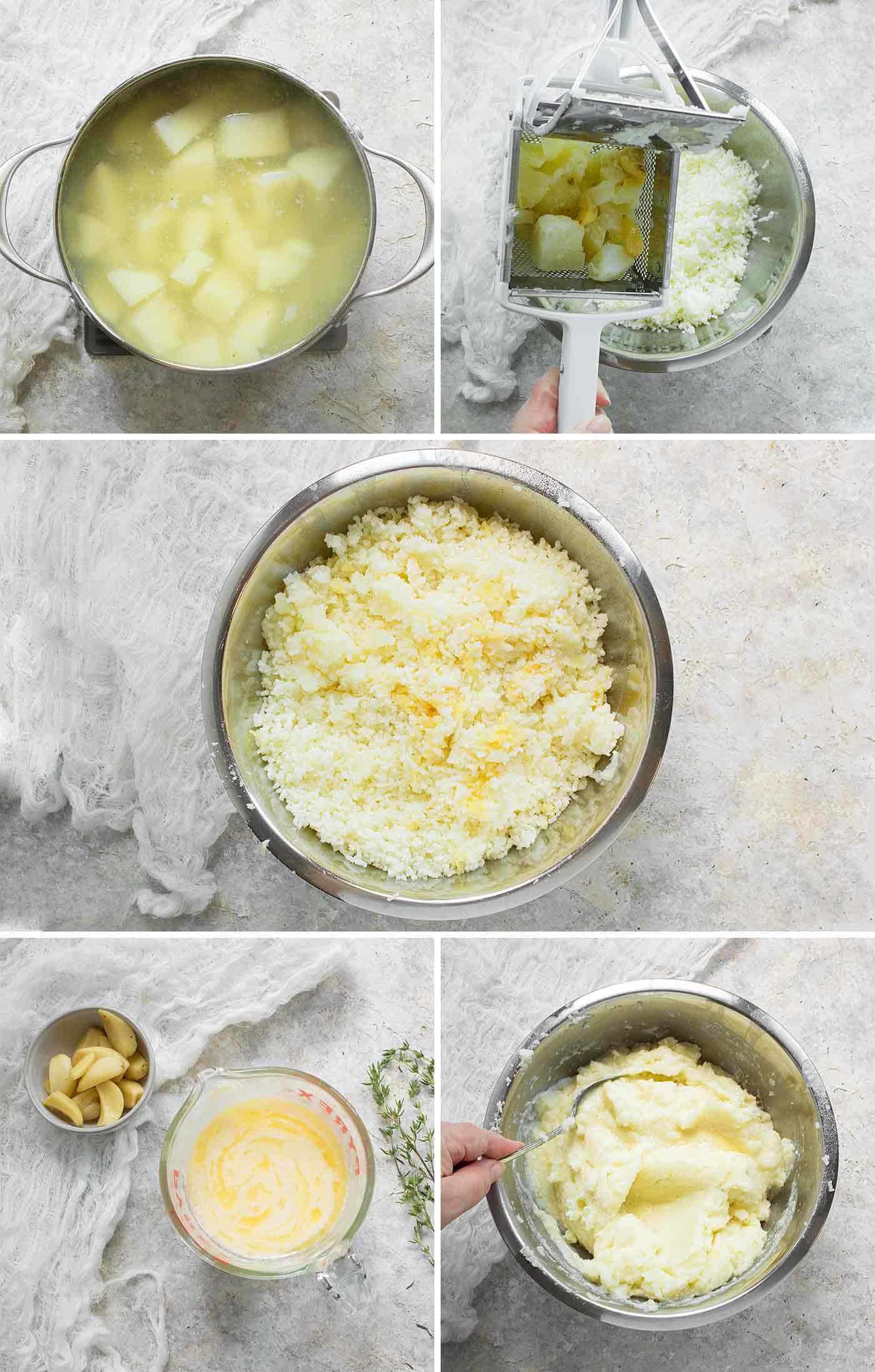 Visual tutorial for  making mashed potatoes