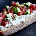 Cottage Cheese on Toast with diced vegetables