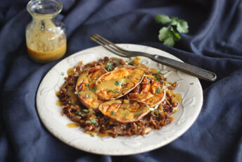 Smashed Sweet Potatoes with Curried Onion Jam 1