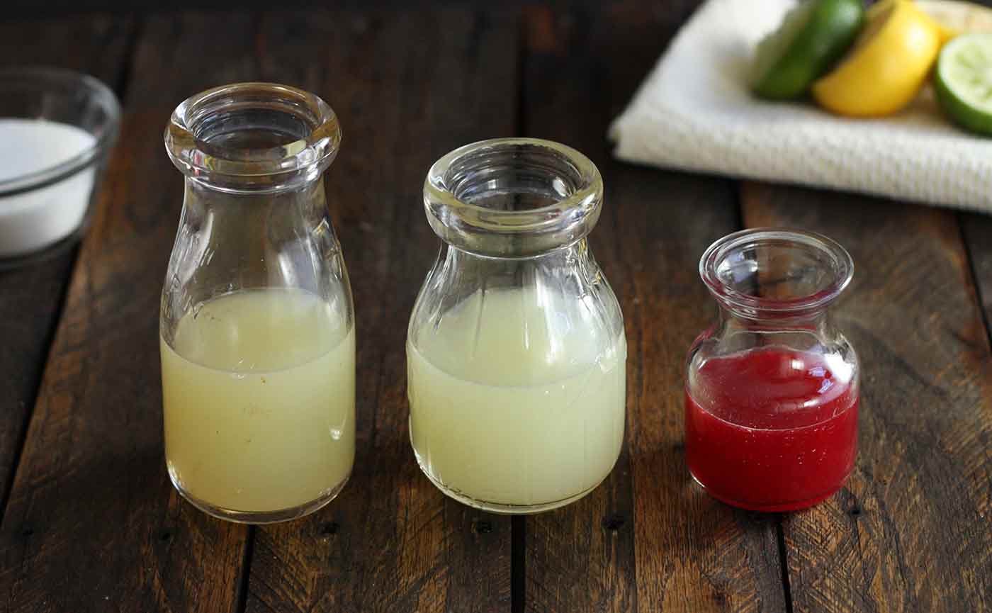 Lemon, lime and blood orange juice for sweet and sour mix