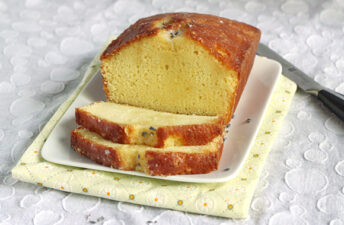 Lemon Loaf Cake with Lavender Glaze
