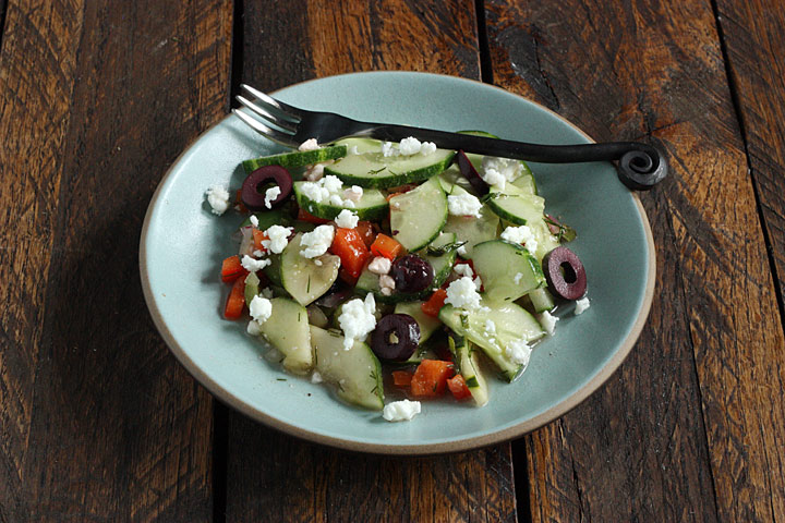 Two Summer Salads - Crunchy Mediterranean Cucumber Salad