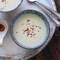 Creamy Cauliflower Soup via SoupAddict.com