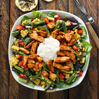 Grilled BBQ Blue Cheese Chicken Salad from SoupAddict.com