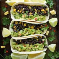 Loaded Guacamole Vegetarian Tacos | SoupAddict.com