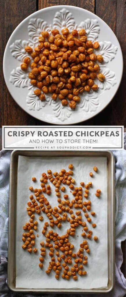 Pinterest pin image for Best Oven Roasted Chickpeas recipe.