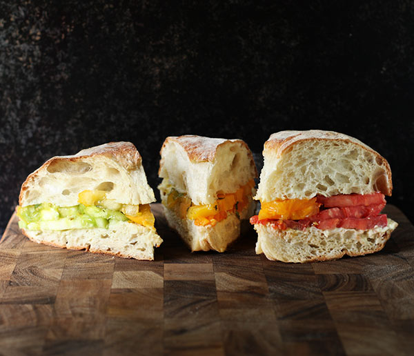 Heirloom tomato sandwiches