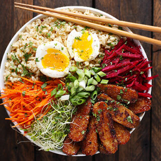 Smoky Tempeh Vegetable and Rice Bowl from SoupAddict.com
