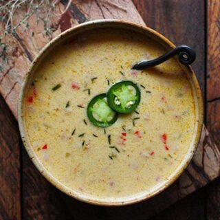 Jalapeño Beer Cheese Soup | SoupAddict.com - a delicious, winter-comfort soup that cheesy, spicy, and made extra savory with pancetta.