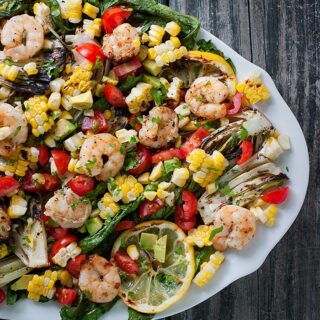 Grilled Romaine Salad with Shrimp | SoupAddict.com