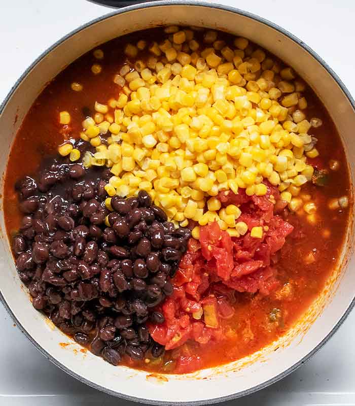 Add the Tex-Mex vegetables to the pot.