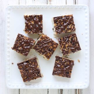 Chocolate Chip Shortbread Bars with Kahlua Glaze | SoupAddict.com