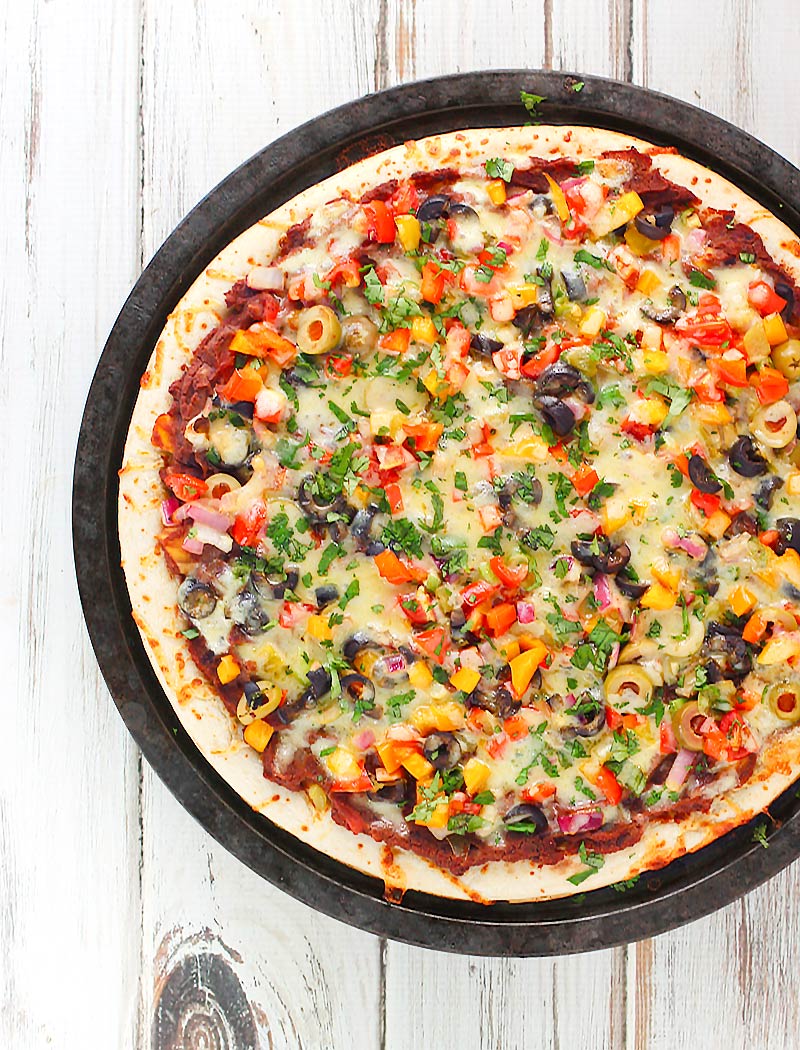 Vegetarian Mexican Pizza | SoupAddict.com
