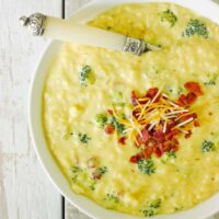 Cheesy Broccoli Rice & Bacon Soup | SoupAddict.com