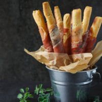 Prosciutto-wrapped breadsticks from SoupAddict.com
