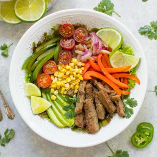 Beef Fajita Salad with Creamy Salsa Dressing | Recipe at SoupAddict.com