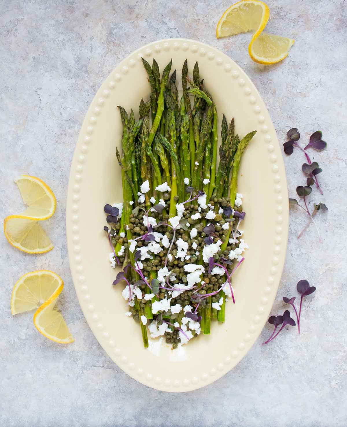 Roasted Asparagus with Feta and Miso Butter