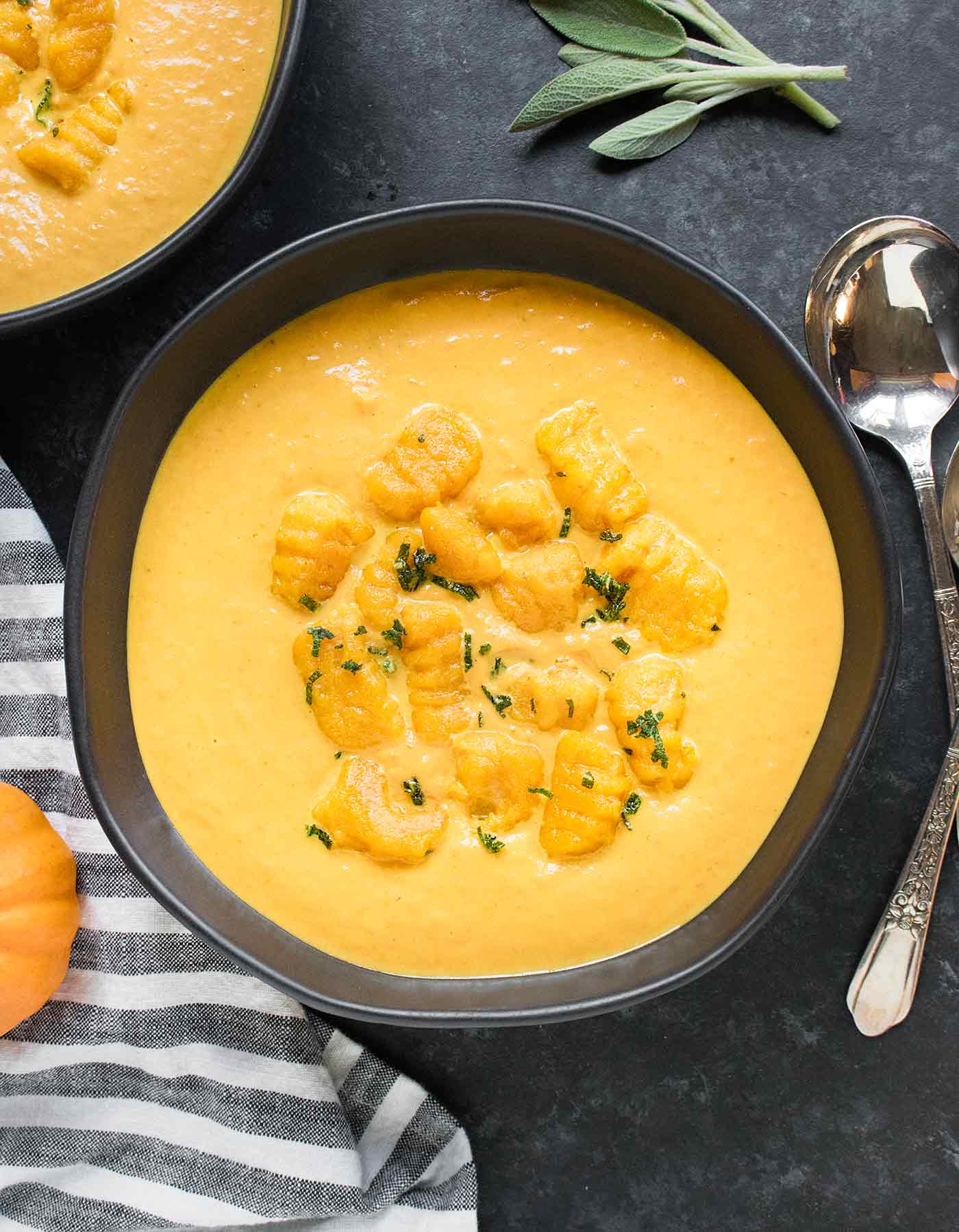 Bowl of Creamy Pumpkin Soup