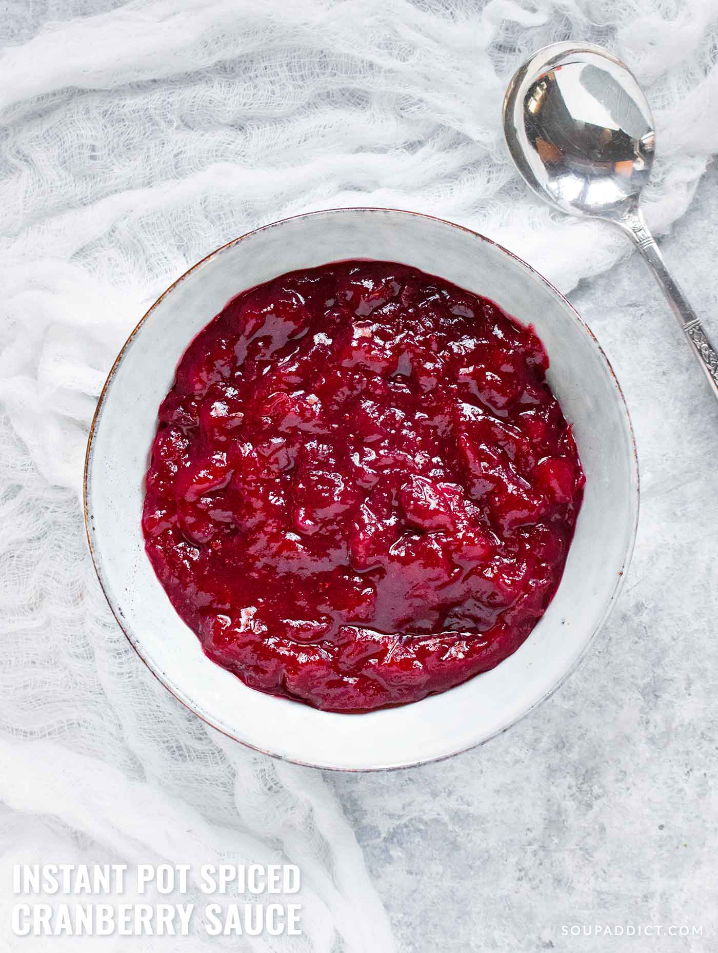 Instant Pot Spiced Cranberry Sauce - Recipe at SoupAddict.com