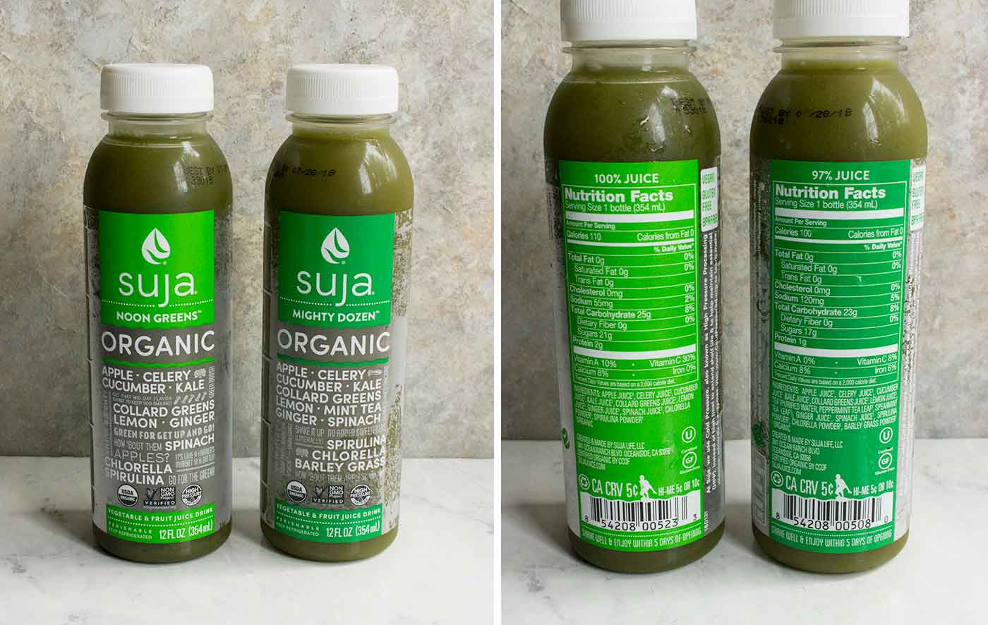 Suja green juice, available at many retailers