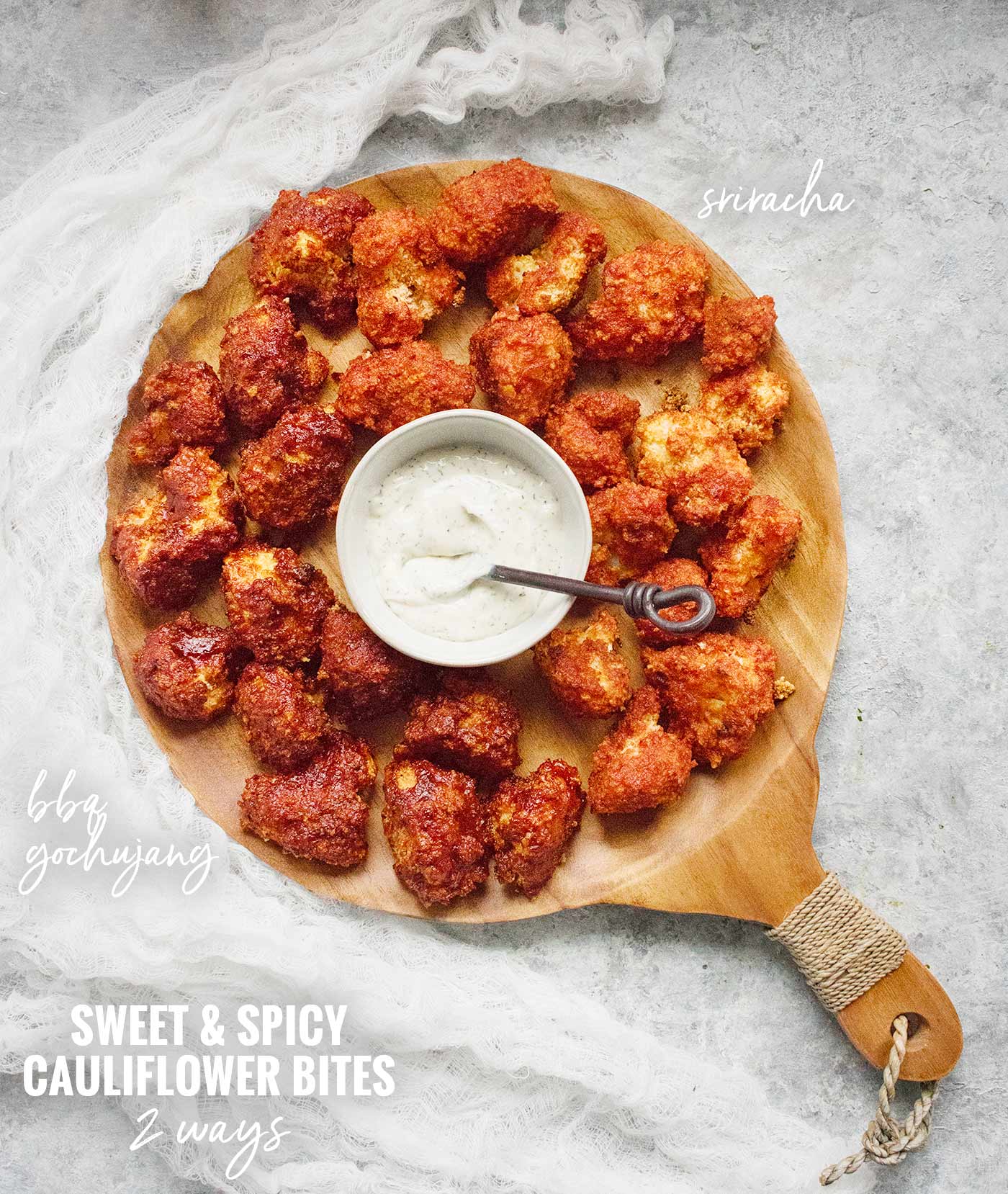 Sweet & Spicy Cauliflower Bites - Two Ways - Recipe at SoupAddict.com
