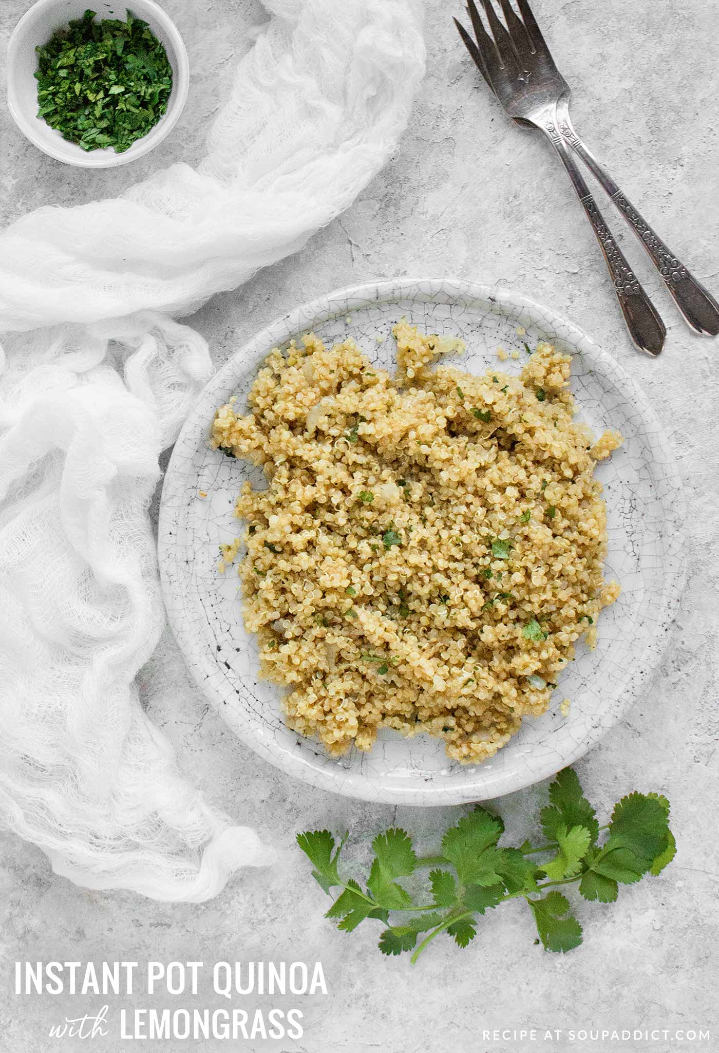 Instant Pot Quinoa with Lemongrass - Recipe at SoupAddict.com