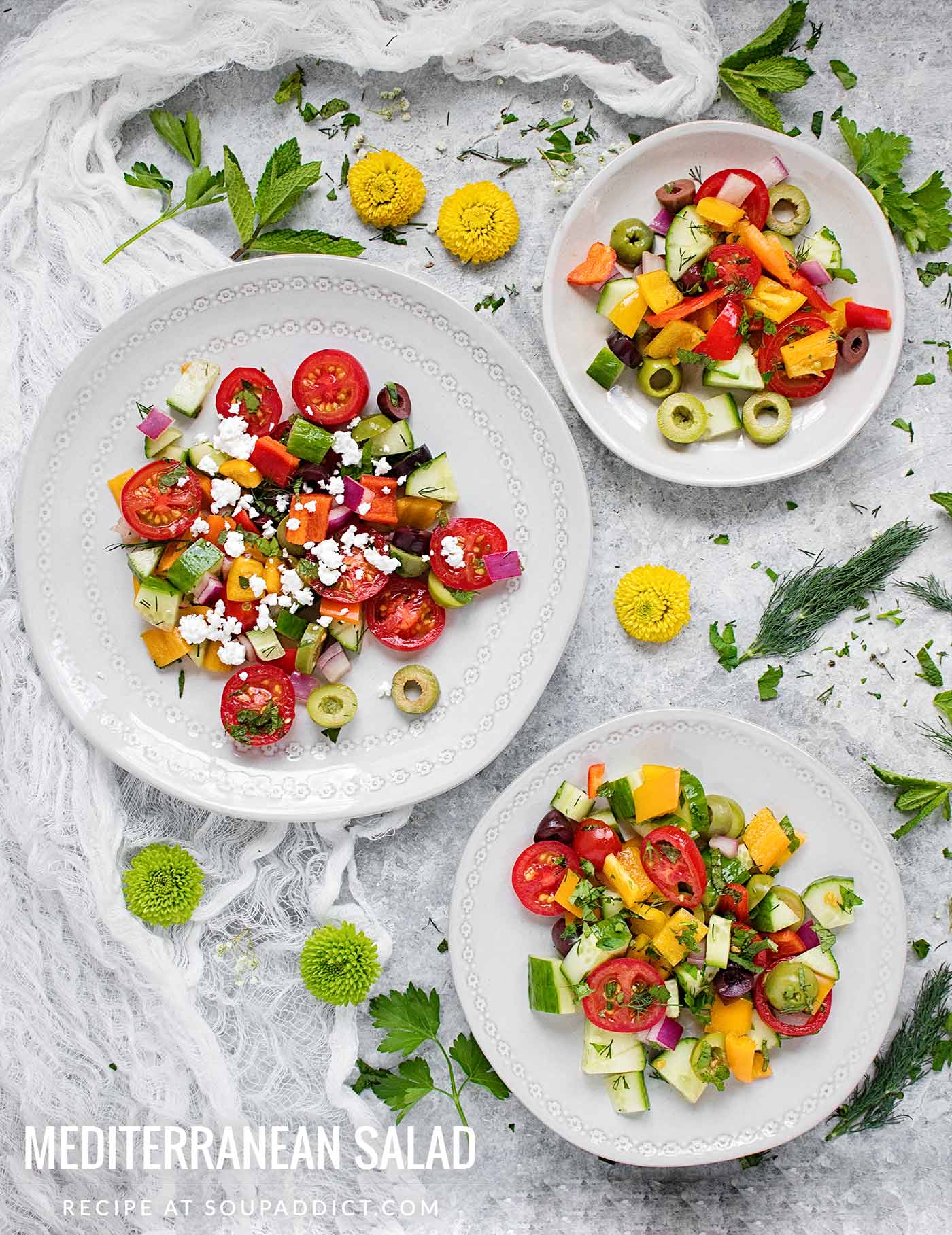 Mediterranean Salad - Recipe at SoupAddict.com