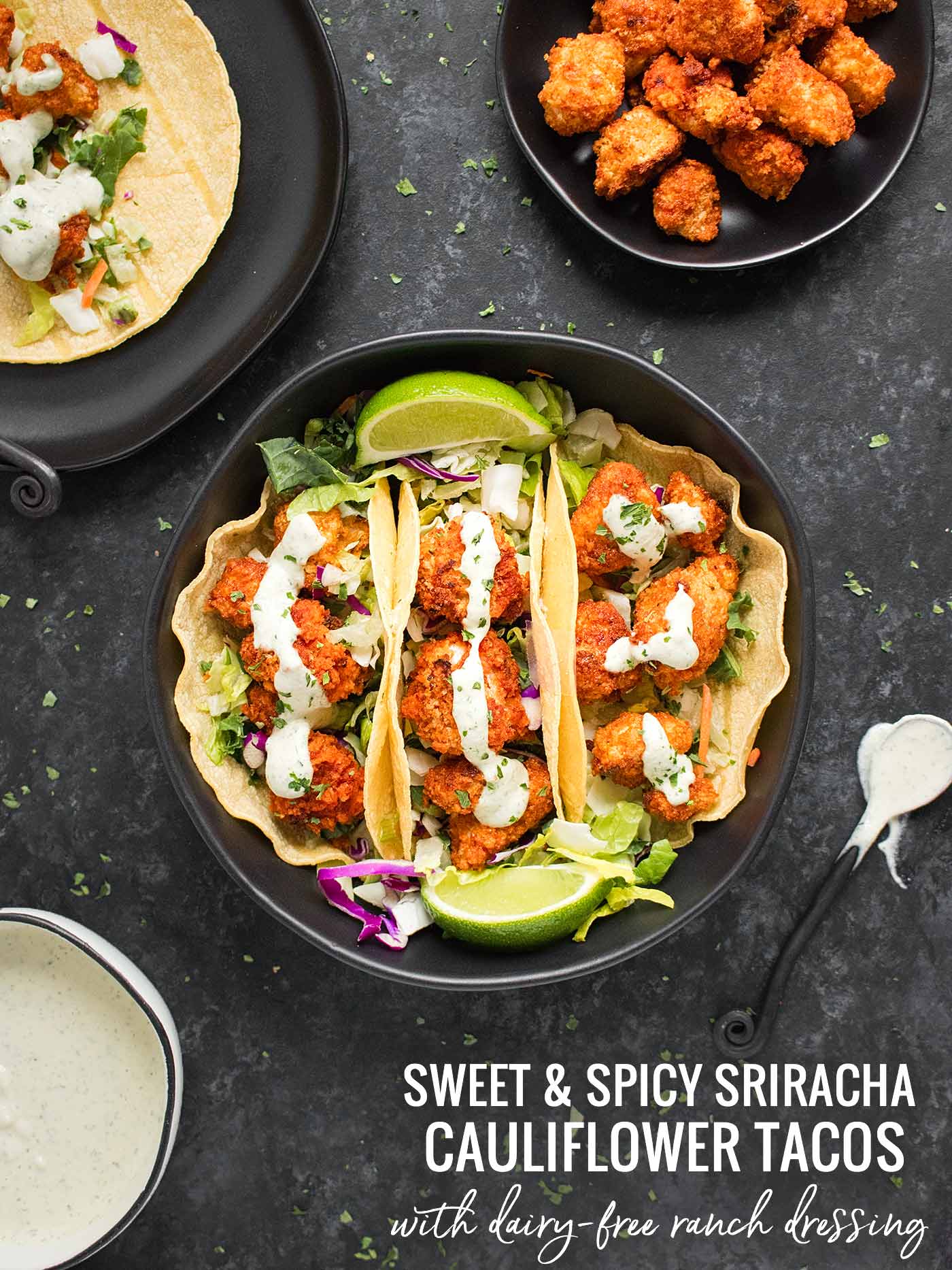 Sweet & Spicy Cauliflower Tacos - Recipe at SoupAddict.com