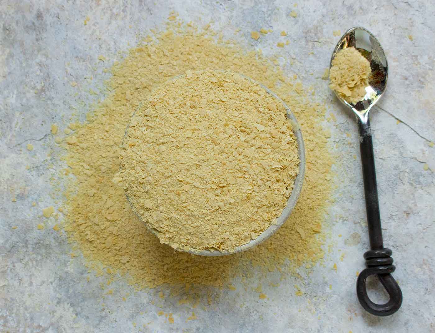 Nutritional Yeast flakes in a bowl