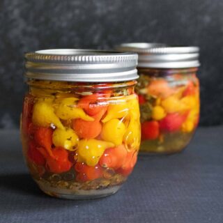 Two jars of pickled sweety drops