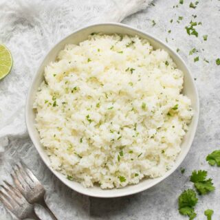 Cilantro lime rice with shallots