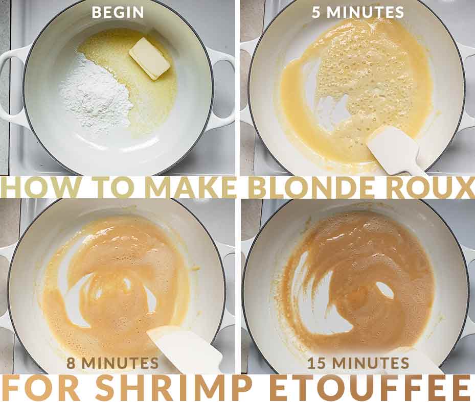 Step by step photos for making a blonde roux