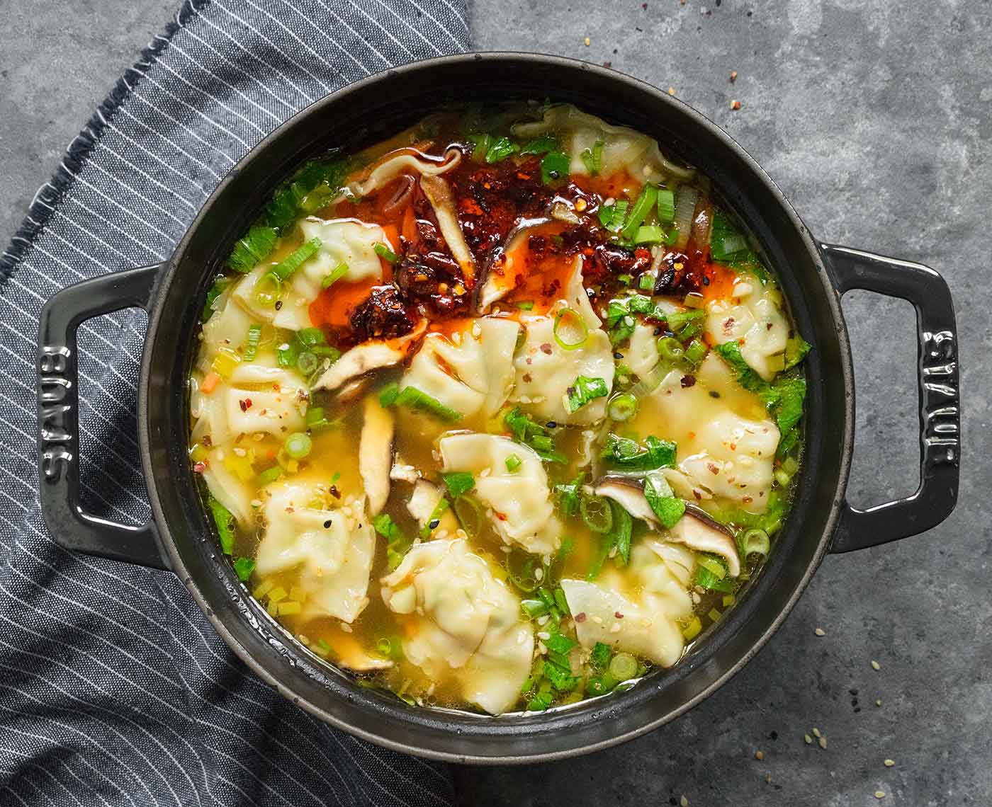 Thai Basil Chicken Wonton Soup