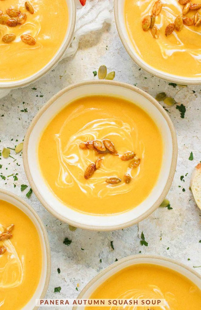 Close up of Autumn Squash Soup in a bowl.