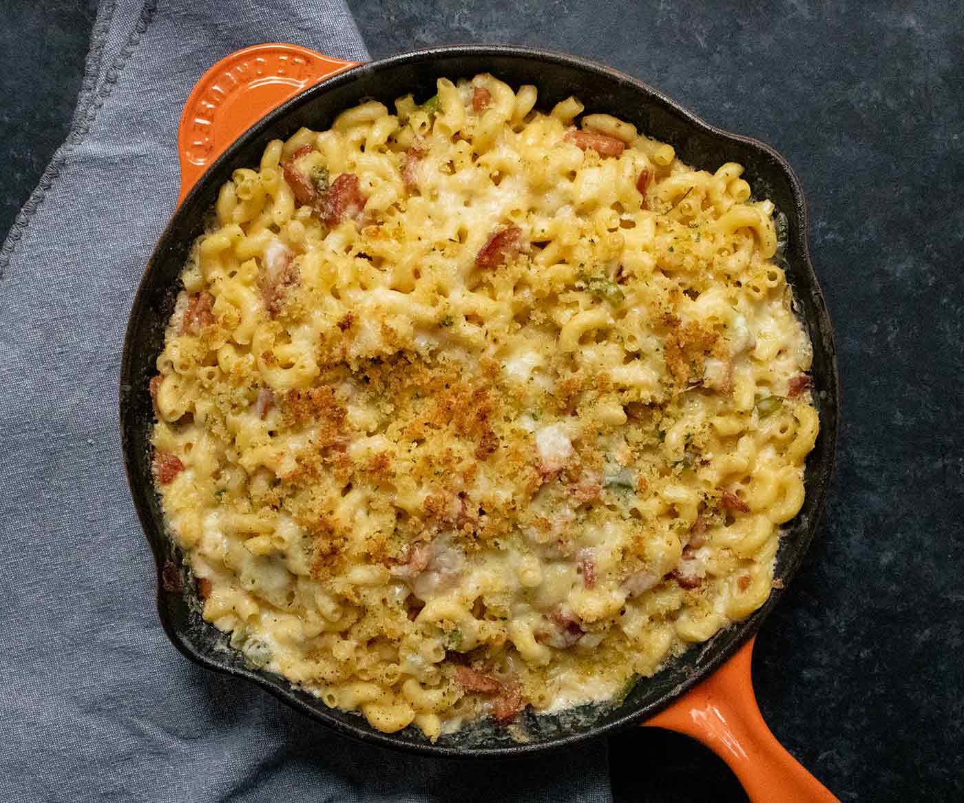 Cajun Mac and Cheese in a large skillet.