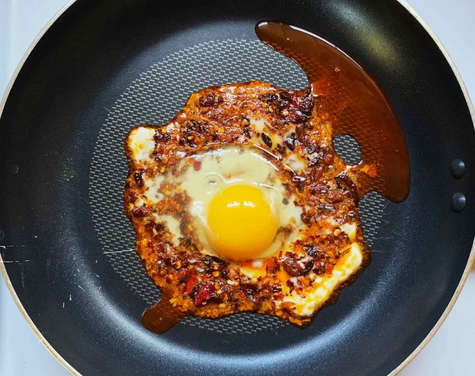 Chili Crisp Fried Eggs SoupAddict