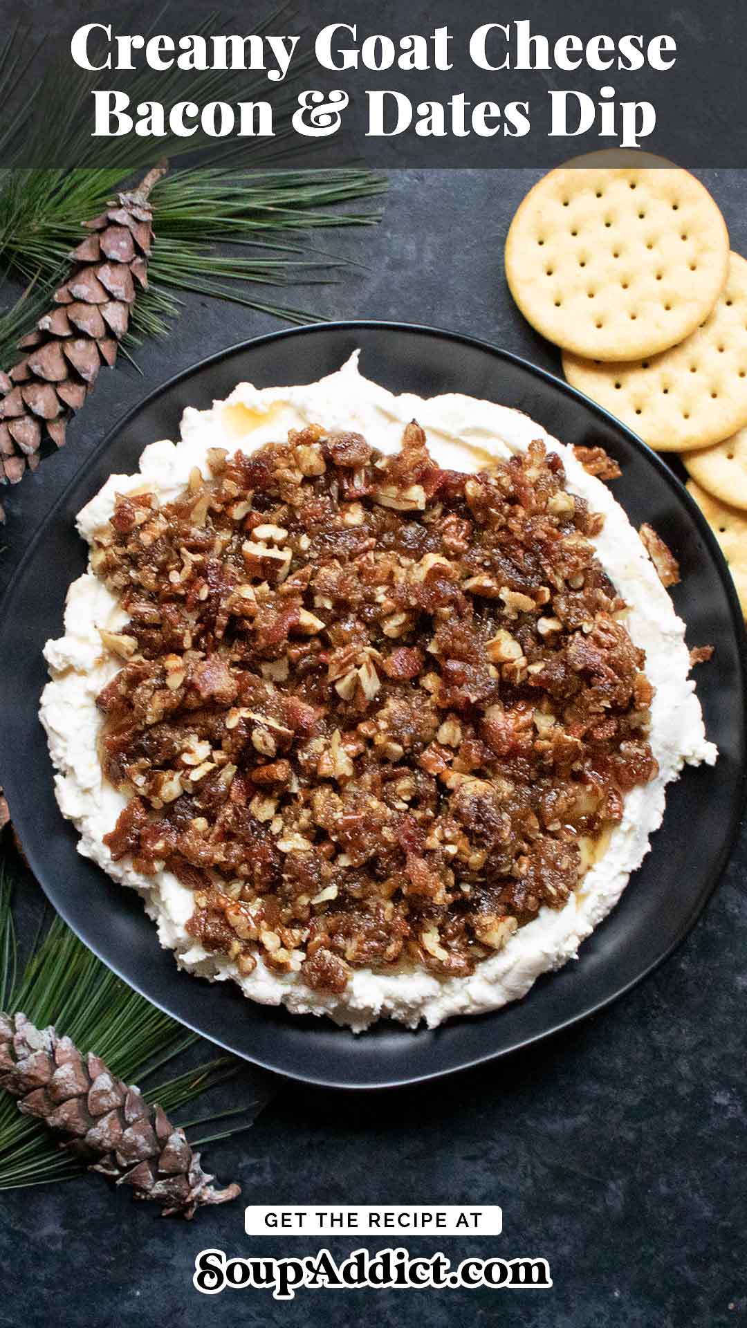Creamy Goat Cheese Bacon and Dates Dip SoupAddict