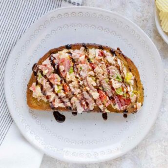 Chopped Grinder Fried Toast on a plate.