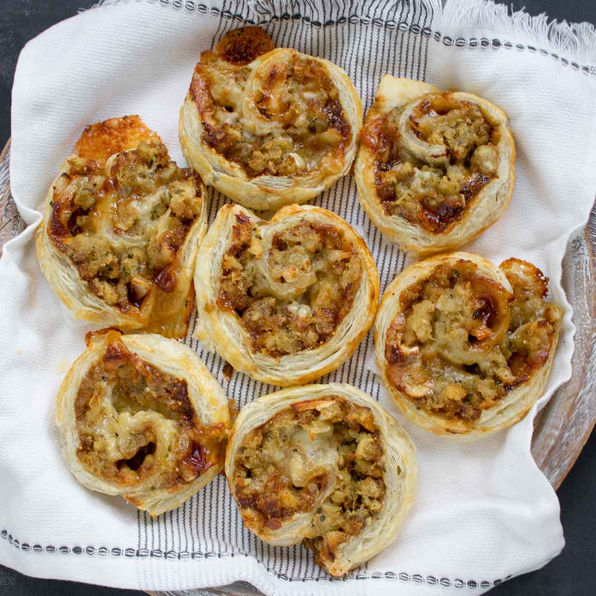 Leftover Stuffing Pinwheels