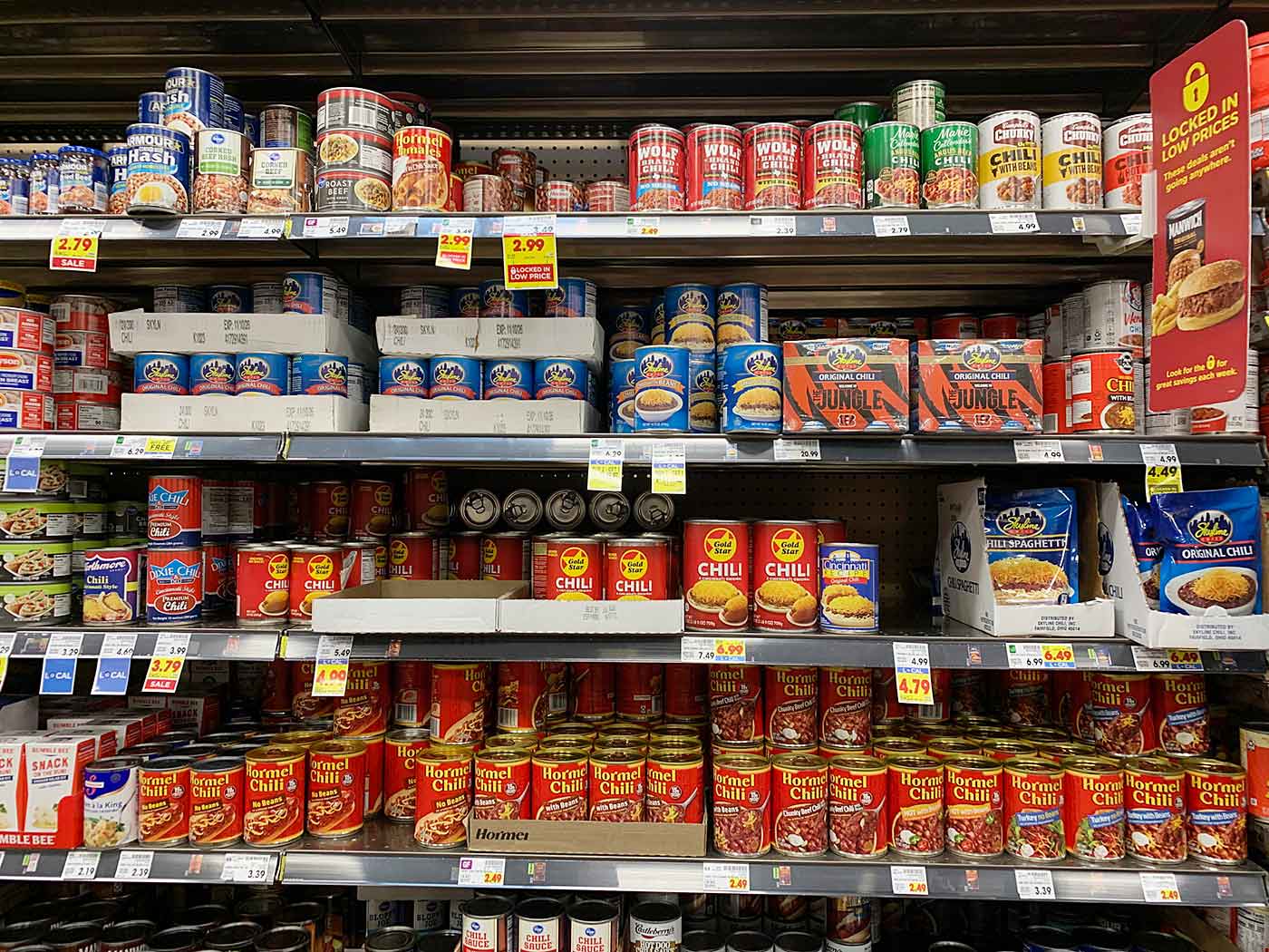 Cincinnati Chili on the shelves at Kroger in Cincinnati.