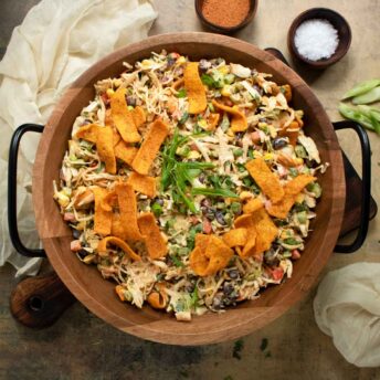 Cowboy Coleslaw in a salad bowl.