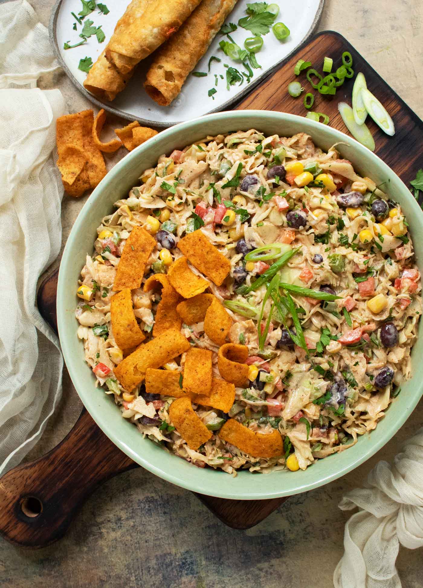 Overhead photo of Cowboy Coleslaw in a bowl.