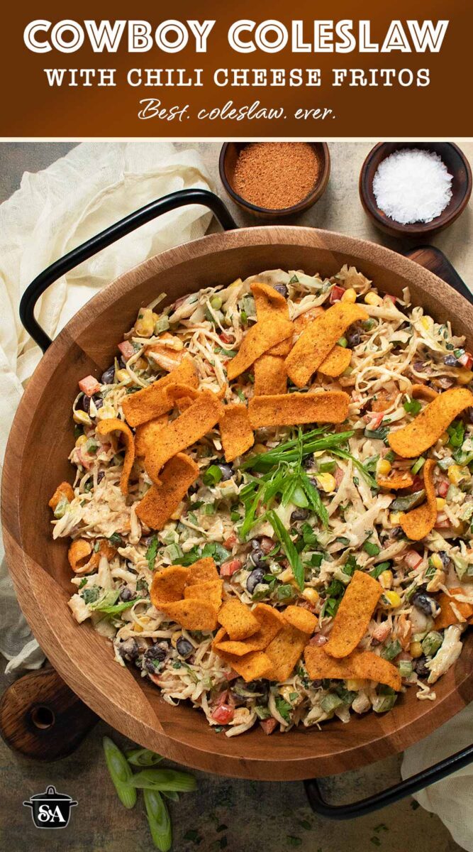 Pinterest pin image for Cowboy Coleslaw.