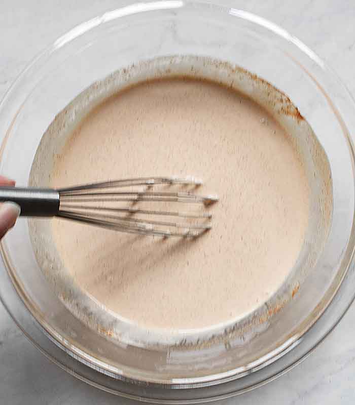 Dressing whisked smooth and ready to go.