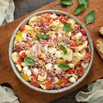 Italian Grinder Tortellini Salad in a bowl.