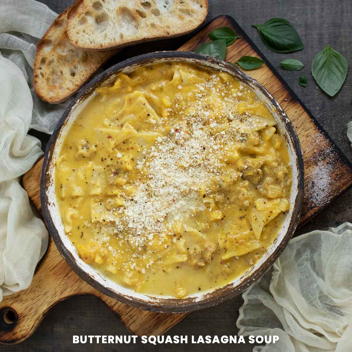 Butternut Squash Lasagna Soup