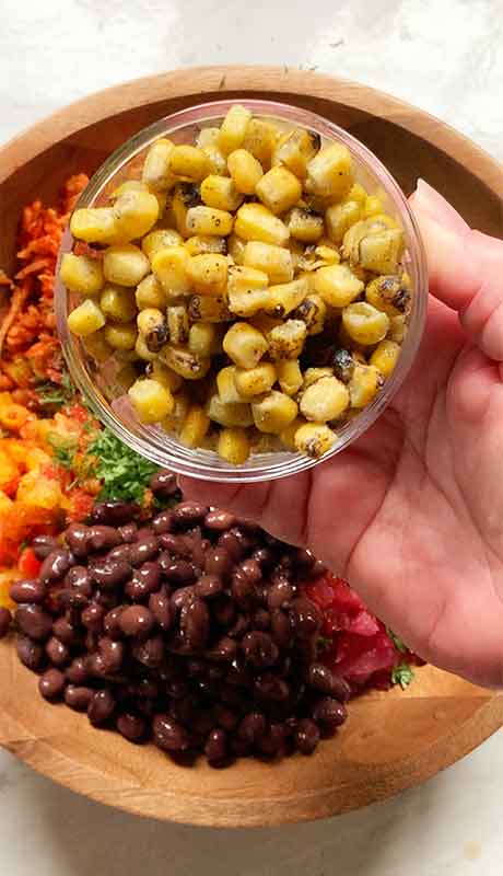 Then the corn goes in.