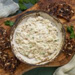 Overhead view of a bowl of Hot Honey Tuna Salad.